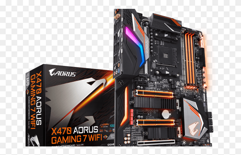 665x483 The Gigabyte X470 Gaming 7 Wi Fi Motherboard Review Gigabyte X470 Aorus Gaming 7 Wifi Review, Computer, Electronics, Computer Hardware HD PNG Download