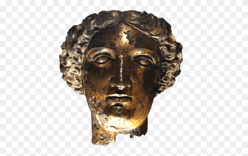 443x469 Позолоченная Бронзовая Голова От Древней Статуи Богини Сулис Минервы, Скульптура, Статуэтка Hd Png Скачать