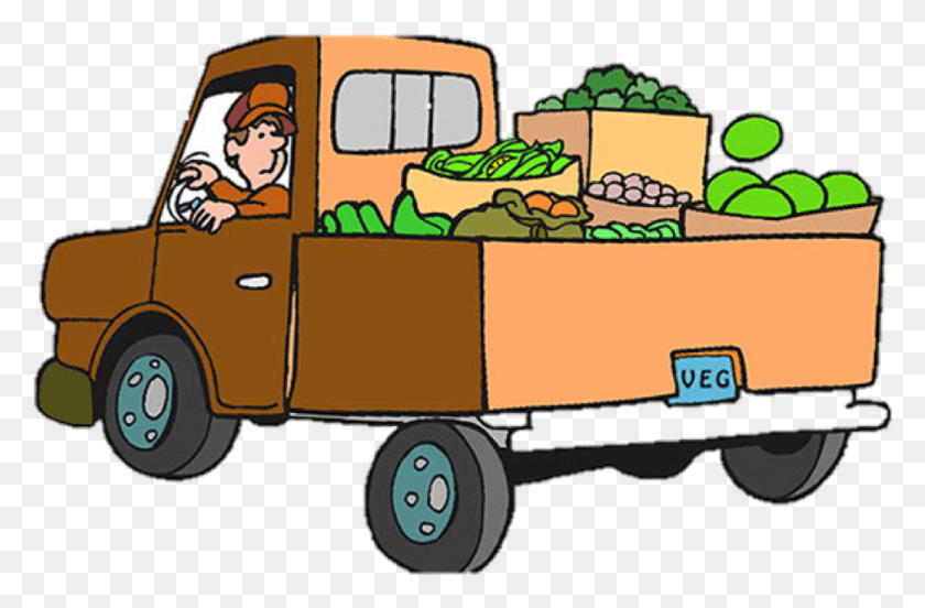 976x616 El Gran Coche Grande Y Camión Libro Camión De Entrega De Alimentos Clipart, Transporte, Vehículo, Rueda Hd Png