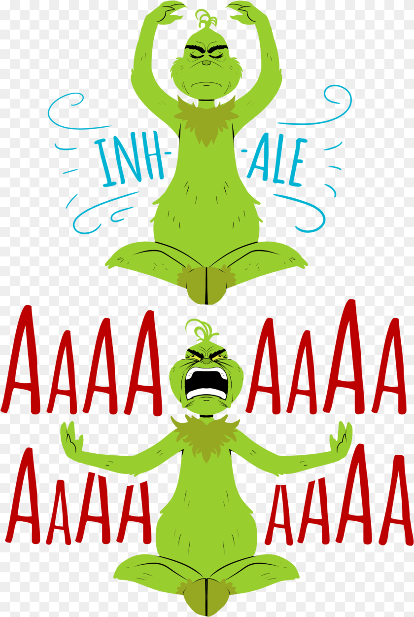 1225x1825 The Grinch Is Releasing Some Anxiety With Some Yogayou El Grinch Haciendo Yoga, Person, Face, Head, Logo Clipart PNG