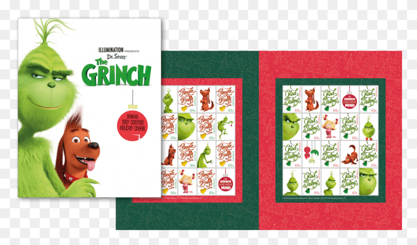 957x533 The Grinch Stamp Pack Cartoon, Advertisement, Poster, Paper HD PNG Download