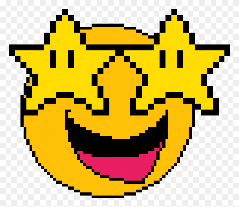 901x769 Улыбающаяся Звезда Emoji Star Pixel Art, Pac Man, Rug Hd Png Скачать