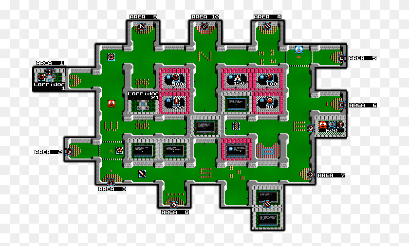 708x446 The Guardian Legend Nes Area 0 Map Floor Plan, Electronic Chip, Hardware, Electronics HD PNG Download