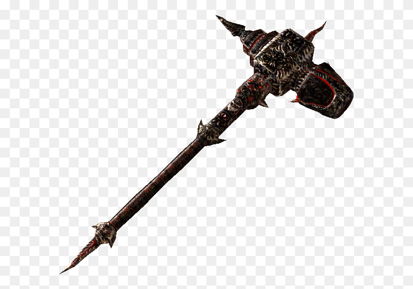 598x527 The Handle May Be Of Different Lengths The Longest Daedric Warhammer Skyrim, Weapon, Weaponry, Spear HD PNG Download