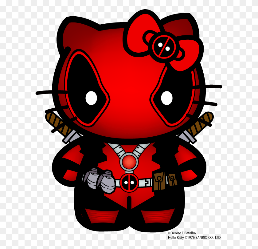 609x749 The Hello Kitty That Doesnt Need A Mouth Hello Kitty Deadpool, Poster, Advertisement HD PNG Download