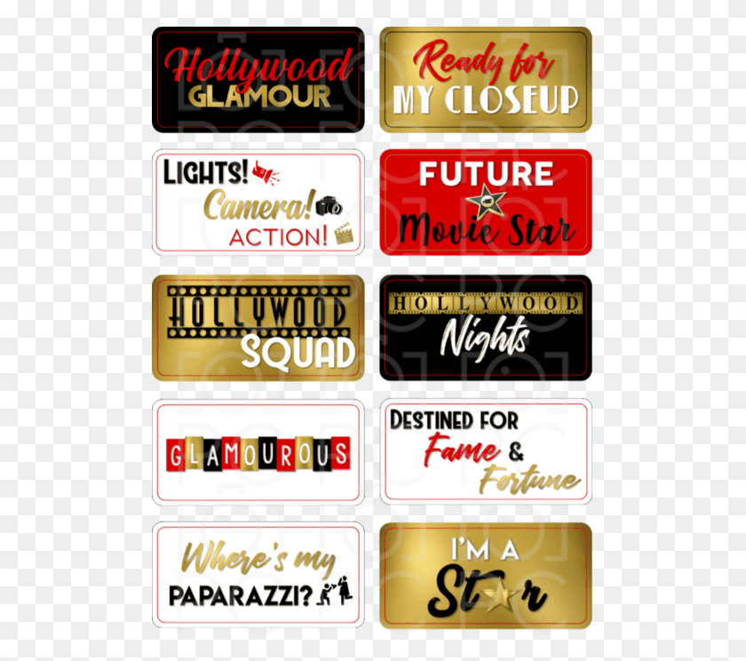 497x684 The Hollywood Theme Pack Features Double Sided 10 Marazzi, Text, Alphabet, Label HD PNG Download
