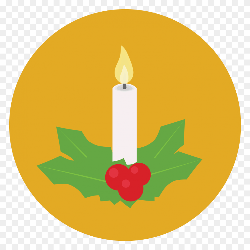 1553x1553 The Icon Is Of A Christmas Candle Sitting In A Small Advent Candle HD PNG Download