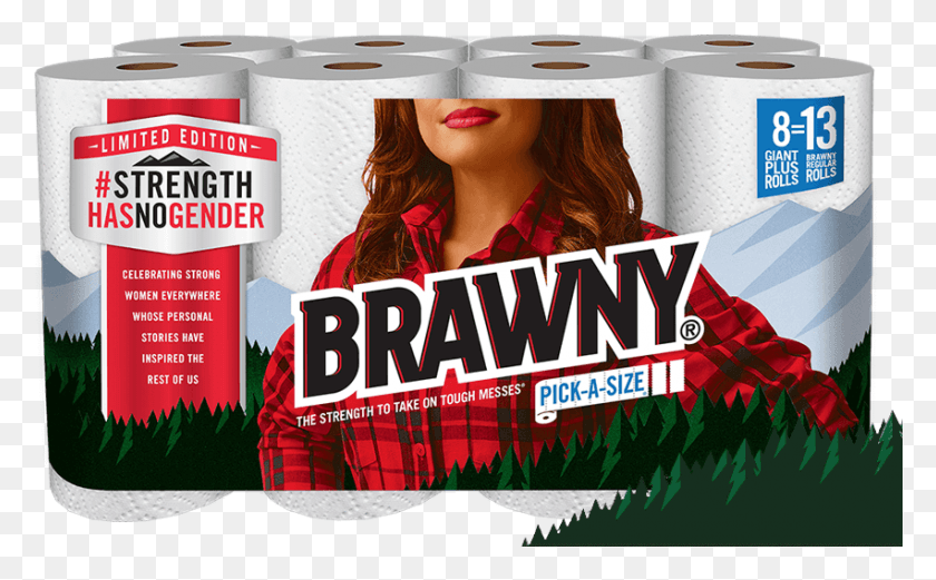 851x504 The Iconic Brawny Man Is Being Replaced By A Woman Bounty Paper Towels Mascot, Poster, Advertisement, Flyer HD PNG Download