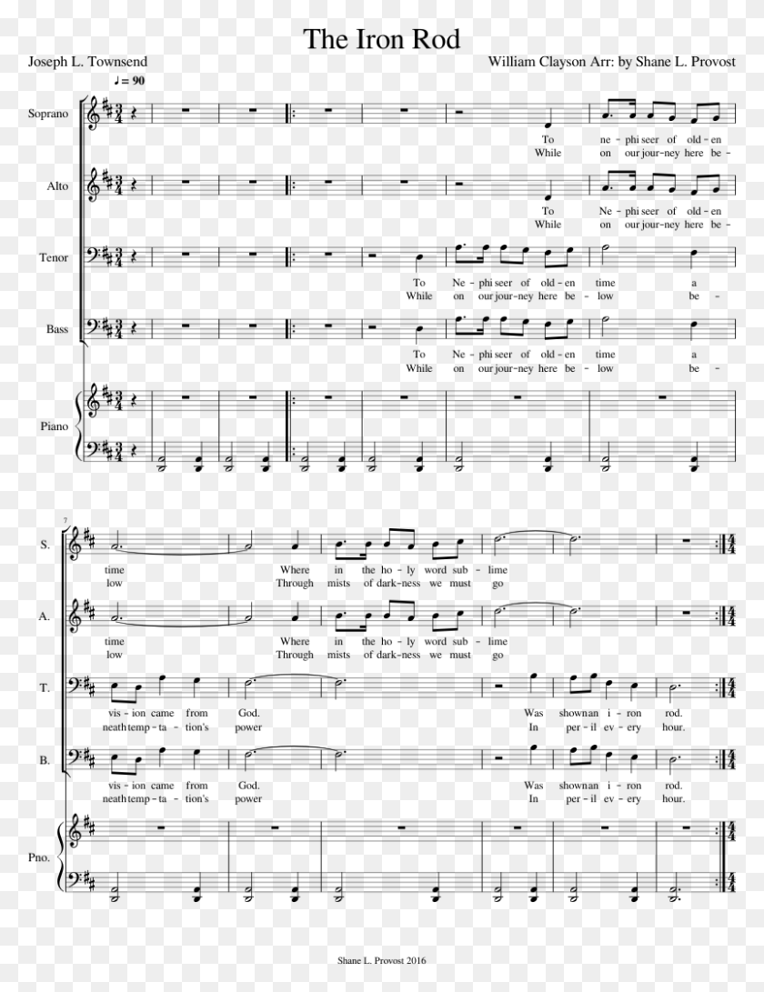 802x1061 The Iron Rod Sheet Music Composed By William Clayson Sheet Music, Gray, World Of Warcraft HD PNG Download