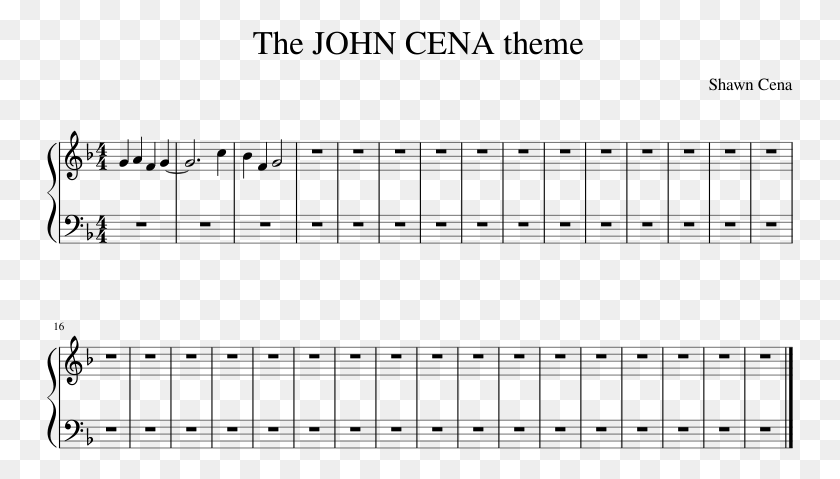 747x419 The John Cena Theme Sheet Music Composed By Shawn Cena Sheet Music, Gray, World Of Warcraft HD PNG Download