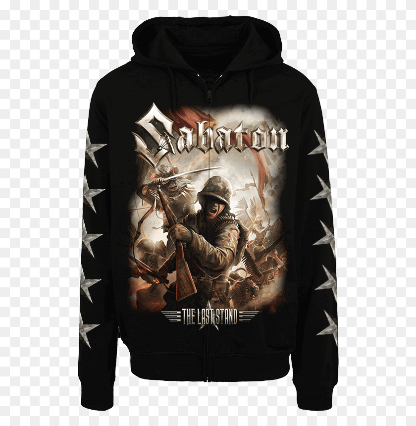 528x800 The Last Stand Sabaton Zip Hoodie Frontside Sabaton The Last Stand T Shirt, Clothing, Apparel, Person HD PNG Download