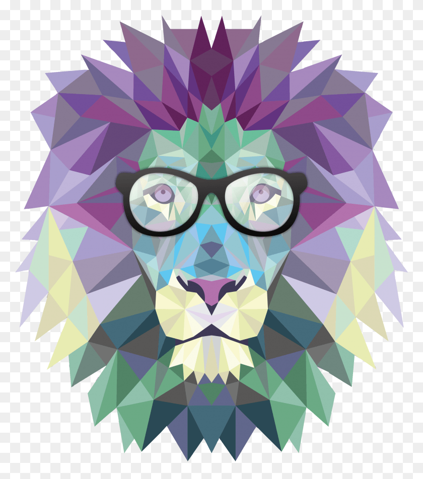 2312x2645 The Lion39s Roar Geometric Lion Art, Graphics, Purple HD PNG Download