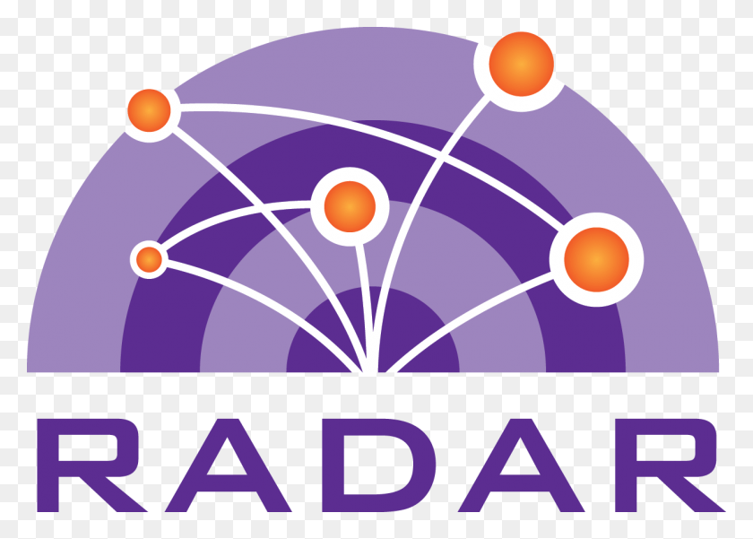 1258x874 The Logo For The Radar Project Which Features Several Radar Word, Network, Balloon, Ball HD PNG Download