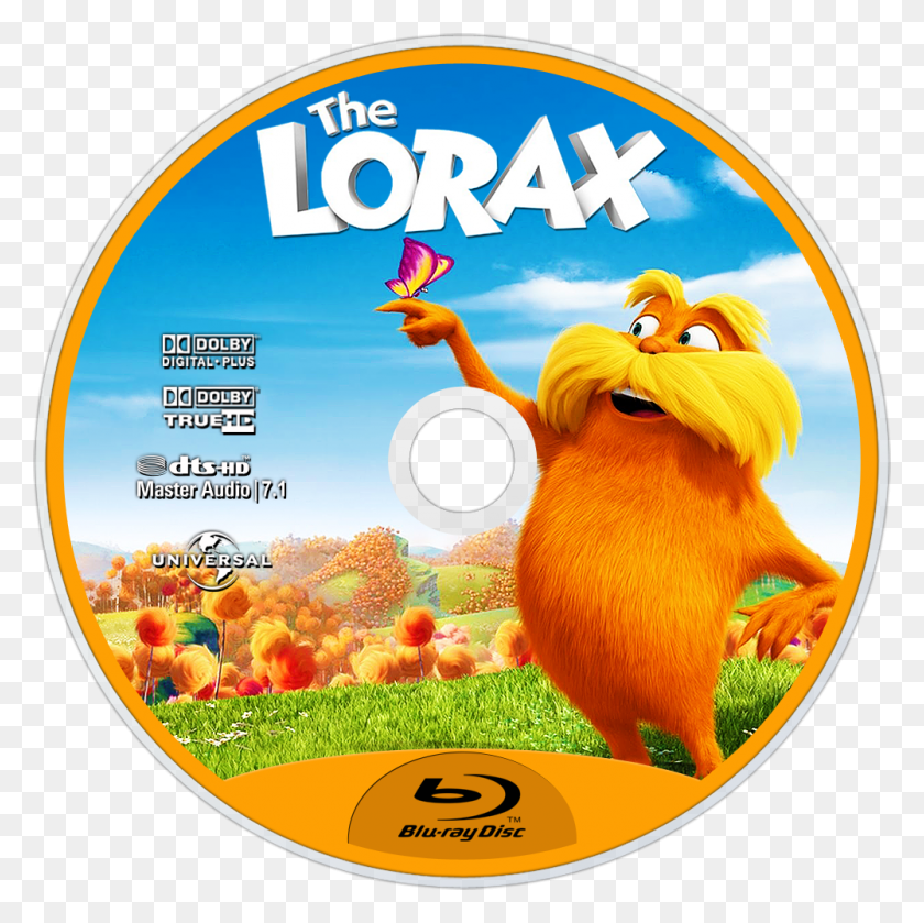 1000x1000 The Lorax Bluray Disc Image Lorax Happy, Disk, Dvd, Bird HD PNG Download