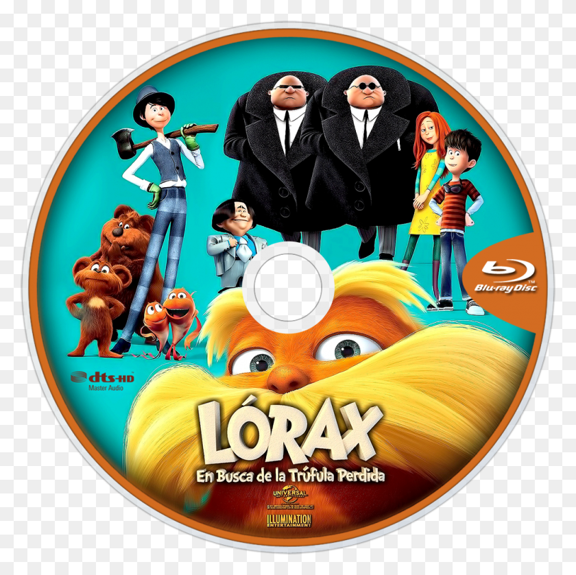 1000x1000 Descargar Png The Lorax Bluray Disc Image O Lorax Dvd Label, Disk, Person, Human Hd Png