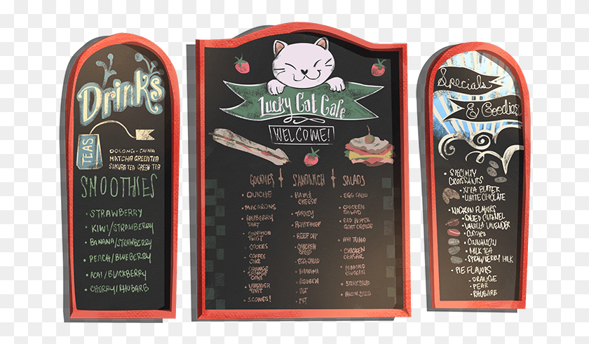 674x431 The Lucky Cat Cafe Illustration, Text, Label, Menu HD PNG Download