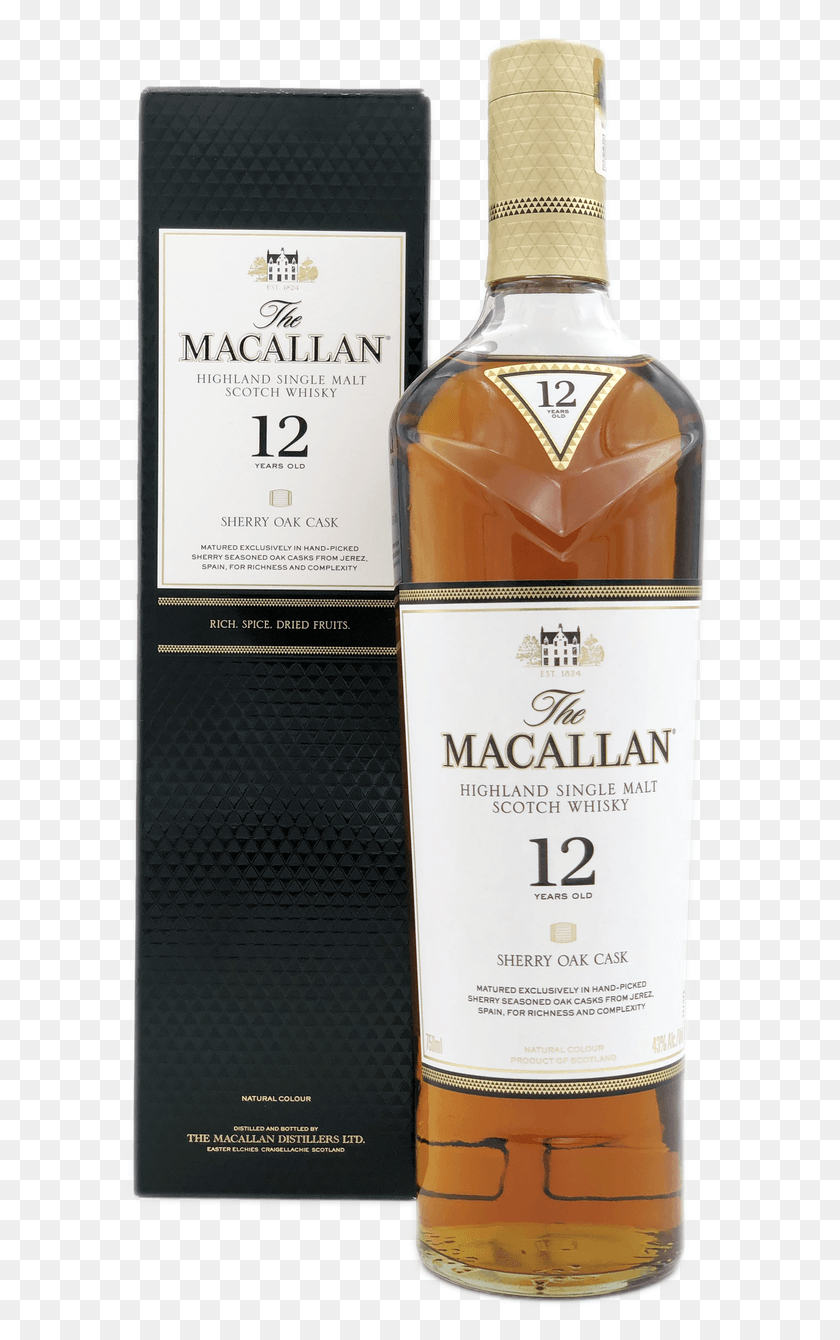 590x1280 The Macallan 12 Year Sherry Oak Scotch Whisky With Macallan Sherry Oak 1.75 L, Liquor, Alcohol, Beverage HD PNG Download