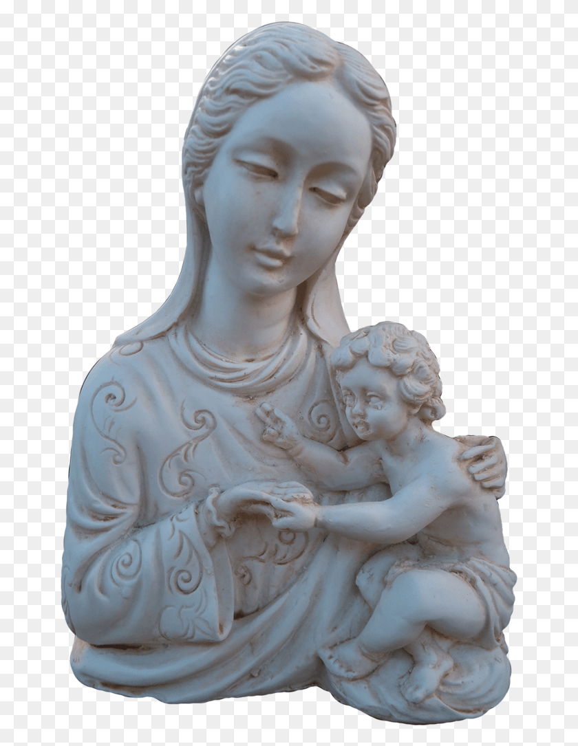 665x1025 Мадонна И Младенец 19См Бюст Статуя, Статуэтка, Скульптура Hd Png Скачать