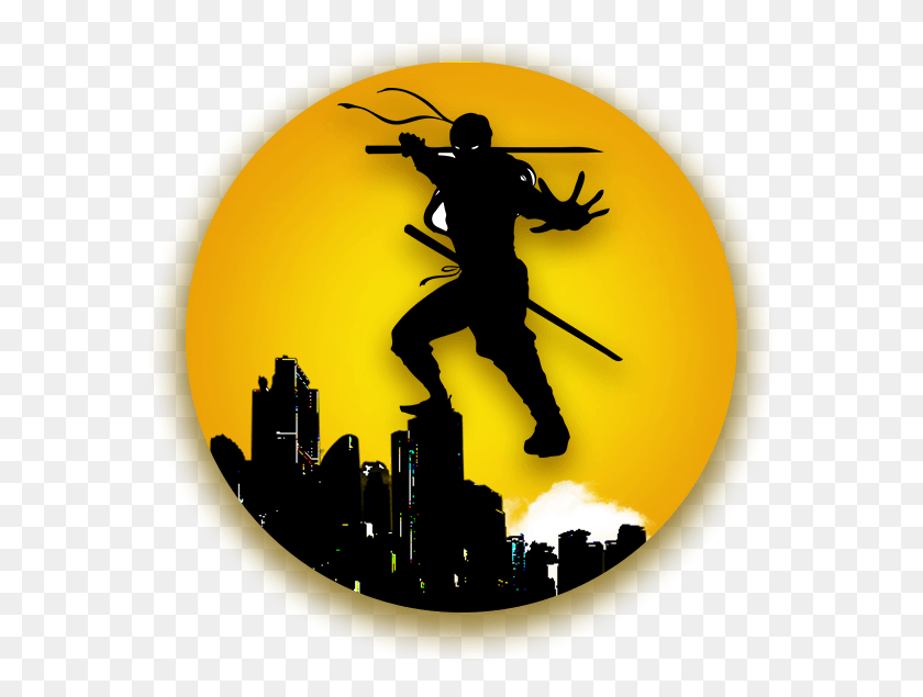 575x575 The Making Of Real Heros Somany Ninja Shadow, Person, Human, Symbol HD PNG Download