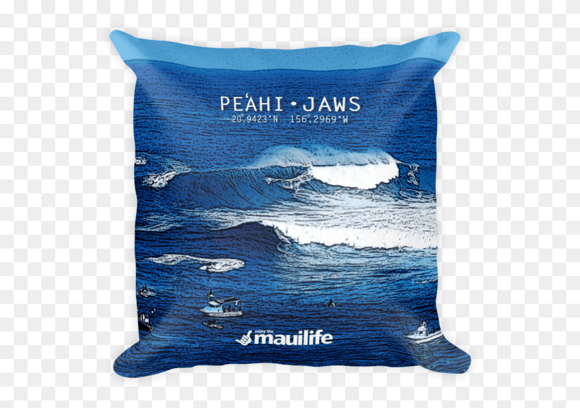 549x531 The Mauilife Pe39Ahi Jaws Surf Scene Square Pillow Cojín, Barco, Vehículo, Transporte Hd Png