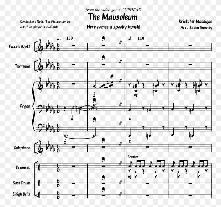 774x729 The Mausoleum Sheet Music For Violin Piano Piccolo Sheet Music, Gray, World Of Warcraft HD PNG Download