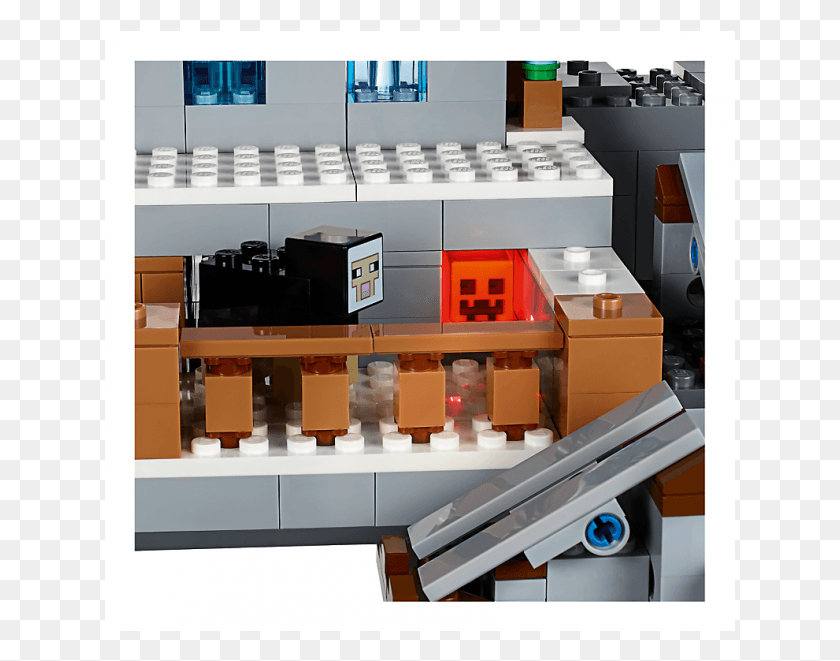 631x601 The Mountain Cave Lego Set Lego Minecraft The Mountain Cave, Furniture, Shop, Shelf HD PNG Download