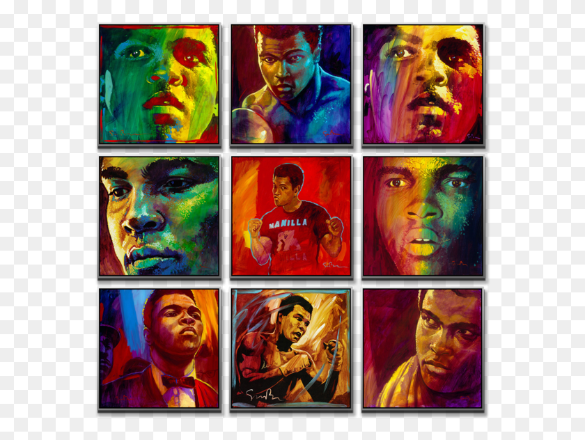 569x572 The Muhammad Ali Wall Collage, Poster, Advertisement, Person HD PNG Download