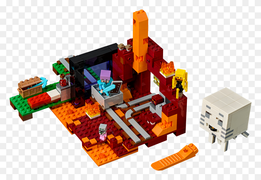 2281x1518 Descargar Png El Portal Nether Lego Minecraft 2018 Sets, Juguete, Mansión, Casa Hd Png