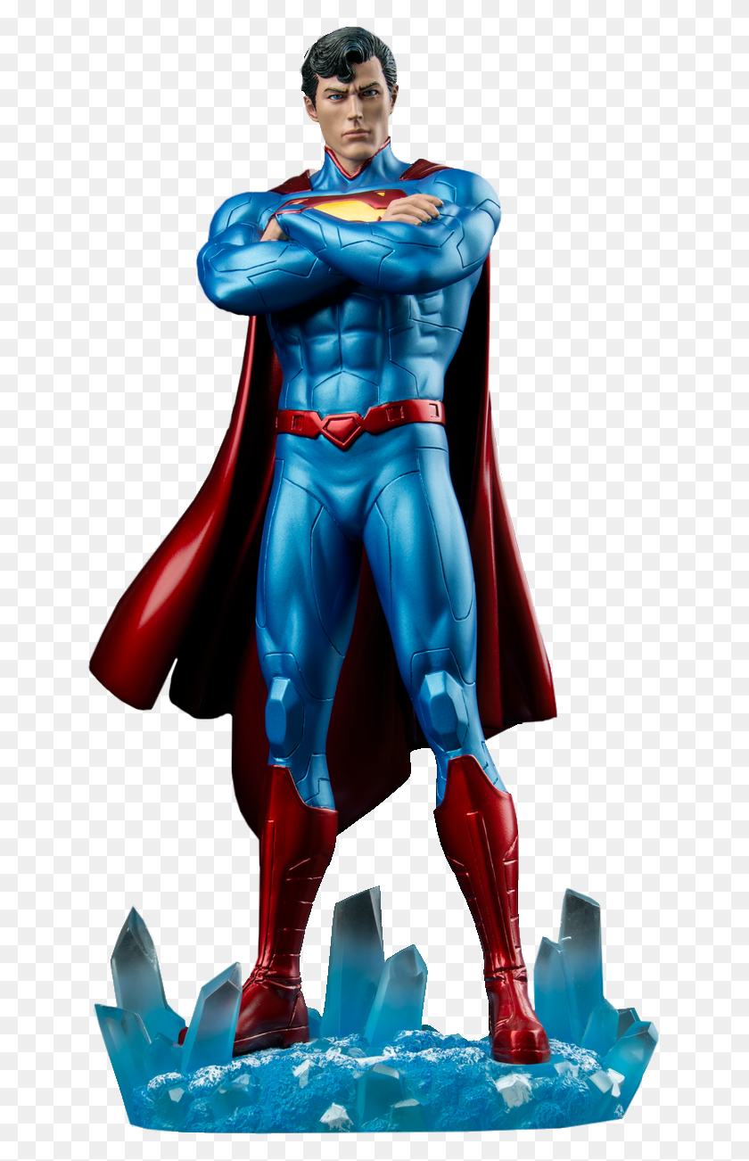 641x1242 Новый 52 Супермен 16-Го Масштаба Статуя Ограниченного Выпуска Супермен Новые 52 Фигурки, Игрушка, Костюм, Накидка Hd Png Скачать
