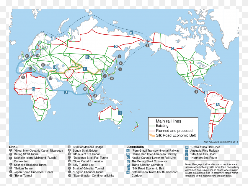 2685x1956 The New Silk Road Becomes The World Land Bridge World Land Bridge Network, Plot, Map, Diagram HD PNG Download