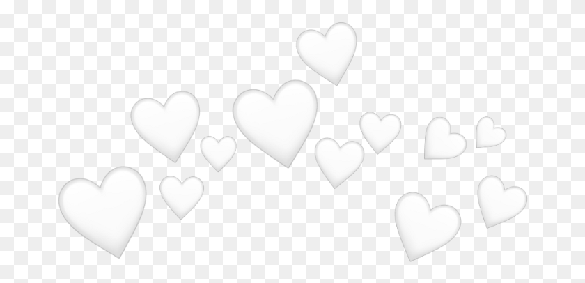 677x346 The Newest Heart Shaped Box Stickers On Picsart White Heart Emoji Crown, Heart, Pillow, Cushion HD PNG Download