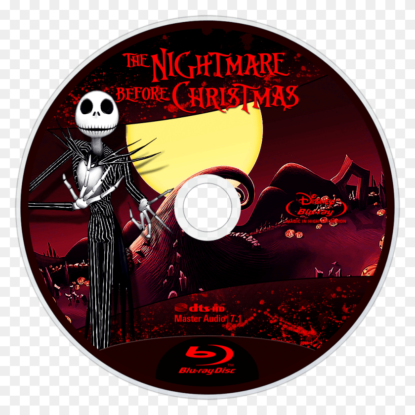 1000x1000 The Nightmare Before Christmas Bluray Disc Image Nightmare Before Christmas Disc, Disk, Poster, Advertisement HD PNG Download