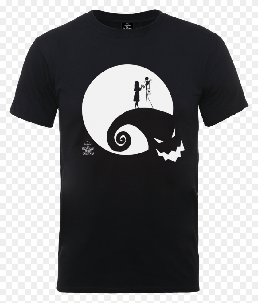 841x1000 The Nightmare Before Christmas Jack And Sally Moon Jack And Sally Black And White, Clothing, Apparel, T-shirt HD PNG Download