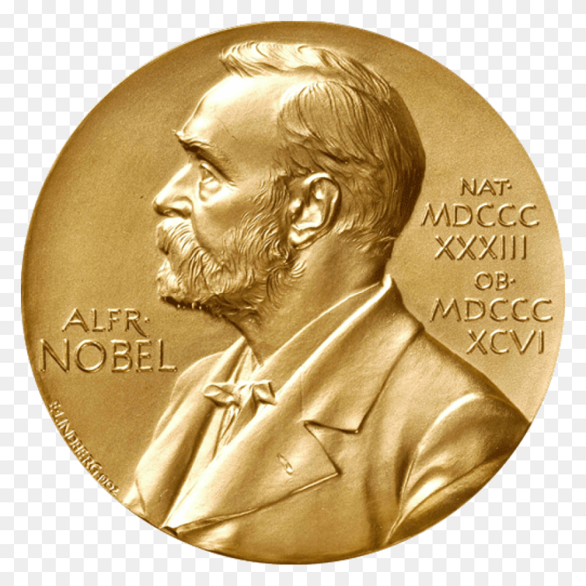 850x850 The Nobel Golden Medallion With An Embossed Image Of Medal Nobel, Gold, Person, Human HD PNG Download