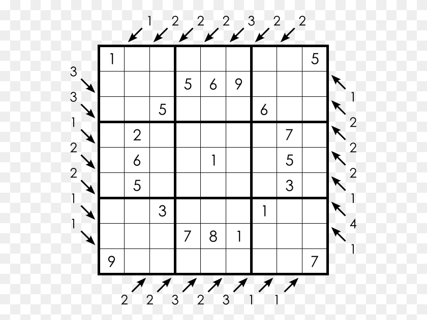 565x571 The Numbers Outside The Grid Indicate How Many Buildings Sudoku, Word, Number, Symbol HD PNG Download