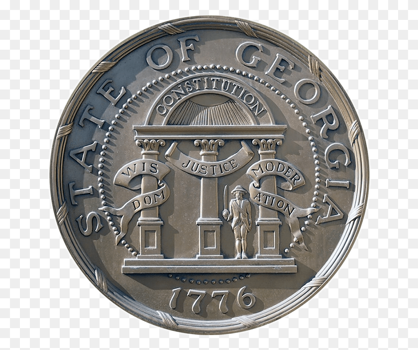 654x644 The Official Seal Of Georgia Transparent Georgia State Seal, Clock Tower, Tower, Architecture HD PNG Download