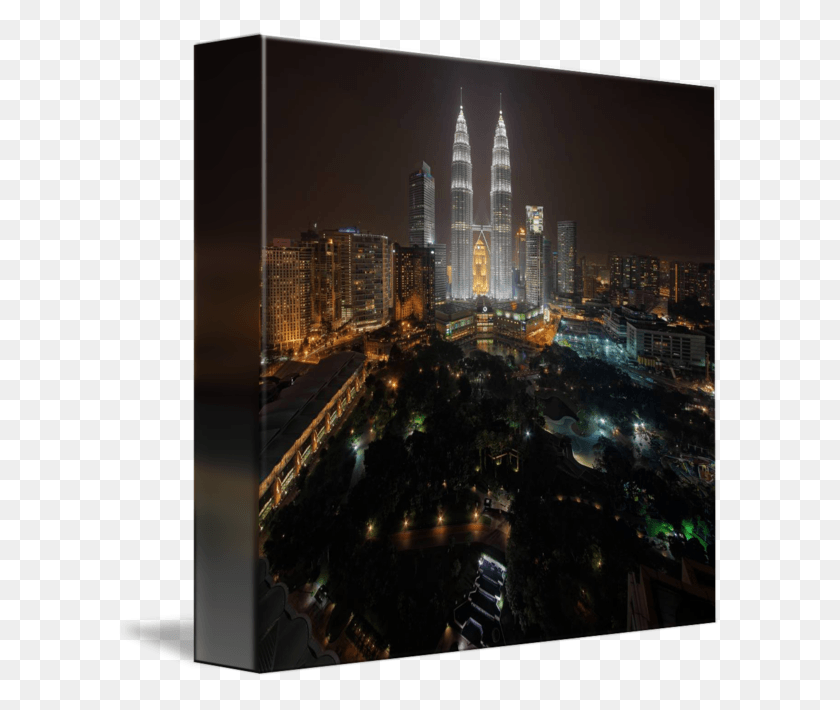 606x650 The Petronas Twin Towers By Frozenlite Photography Petronas Towers At Night, Spire, Tower, Architecture HD PNG Download