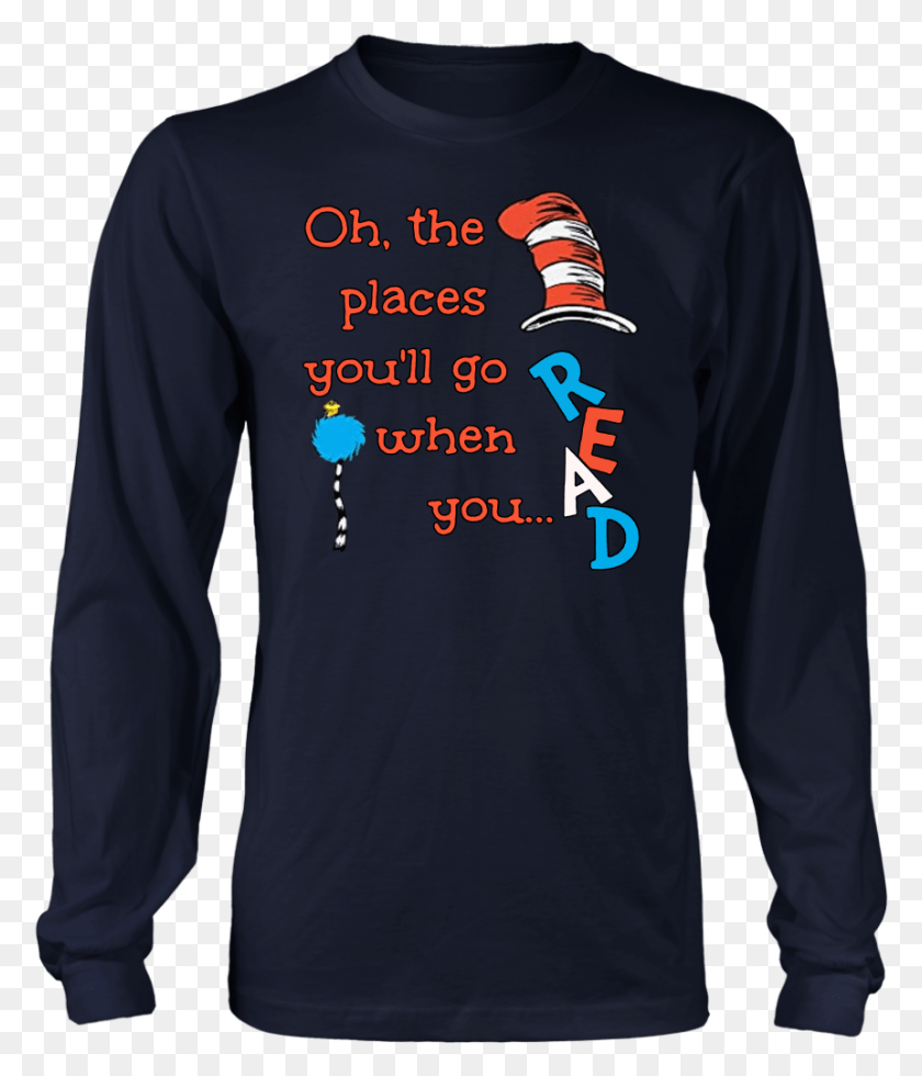 861x1016 The Places You39ll Go When You Read T Shirt Read Hat Funny Christmas T Shirt Family, Sleeve, Clothing, Apparel HD PNG Download