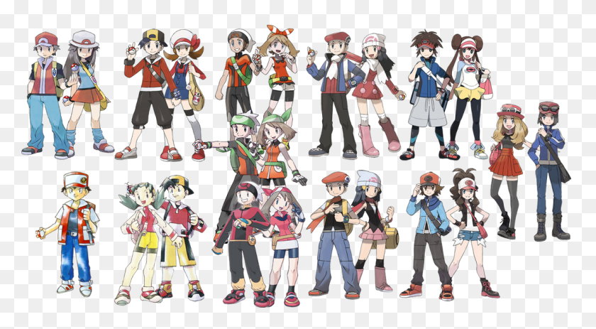 1100x569 The Playable Characters In The Main Pokemon Series Pokemon Sun And Moon All Trainers, Person, Human, Helmet HD PNG Download