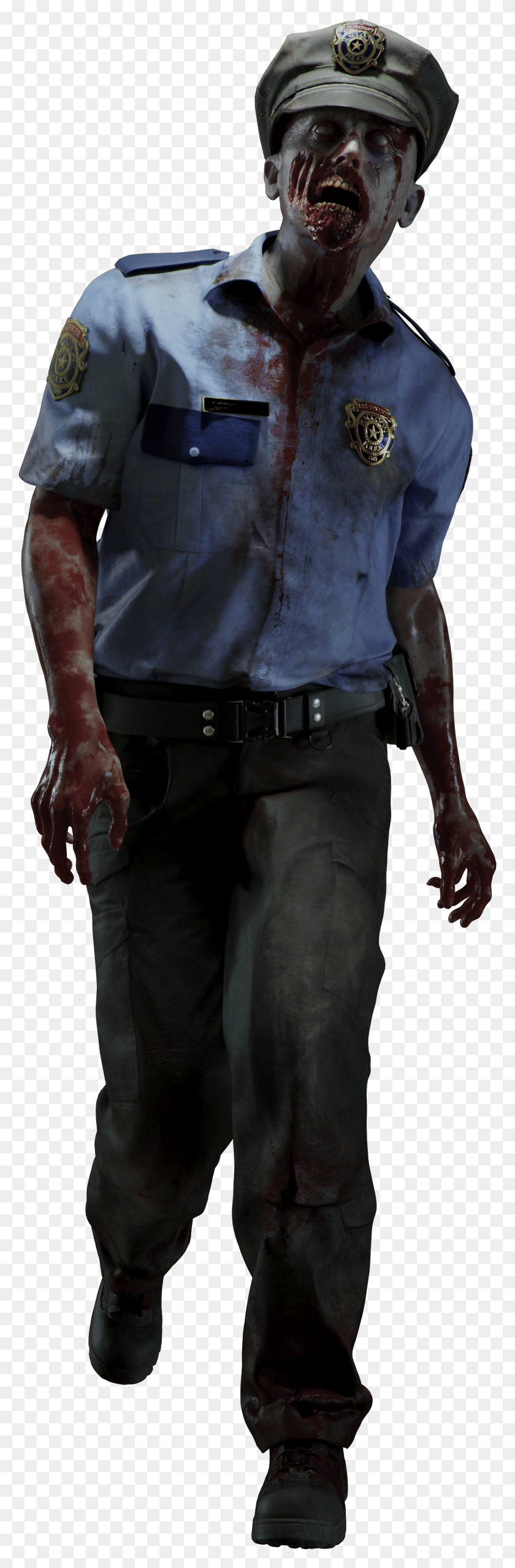 2513x8044 The Police Officer Zombie HD PNG Download