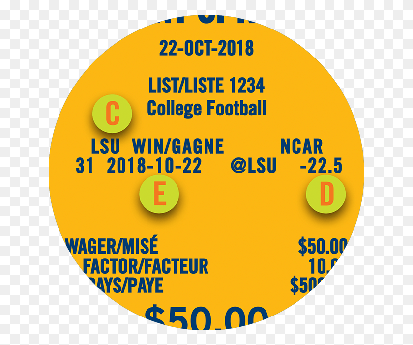 642x642 The Portion Of A Point Spread Ticket Highlighting Lsu Circle, Poster, Advertisement, Text HD PNG Download