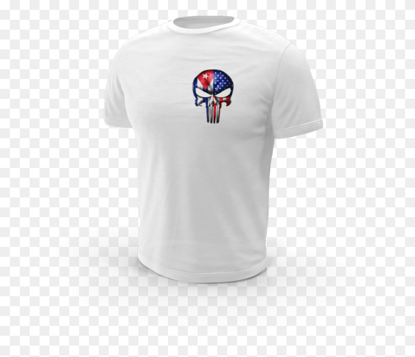 1269x1079 The Punisher American Cuba Flag T Shirt Military Skull Captain America, Clothing, Apparel, T-shirt HD PNG Download