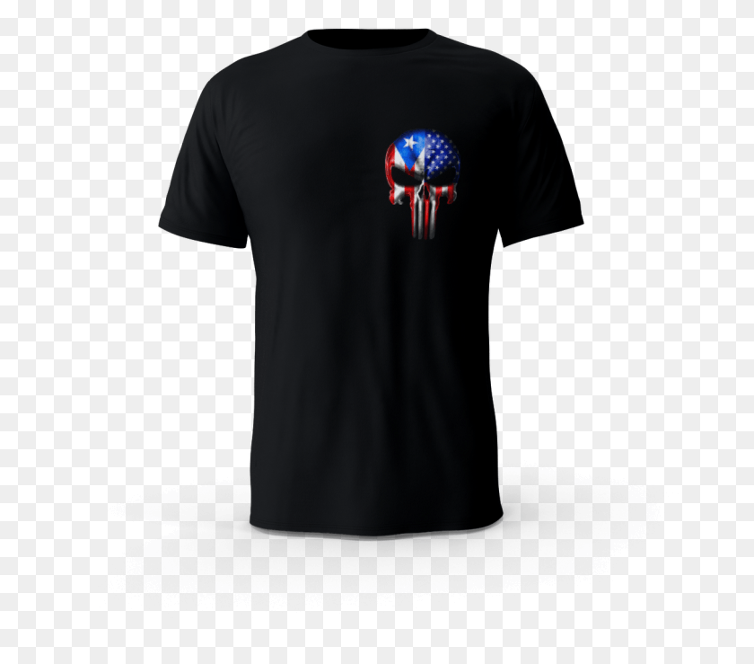 1213x1057 The Punisher American Puerto Rico Flag T Shirt Military O Mu Mu, Clothing, Apparel, T-shirt HD PNG Download
