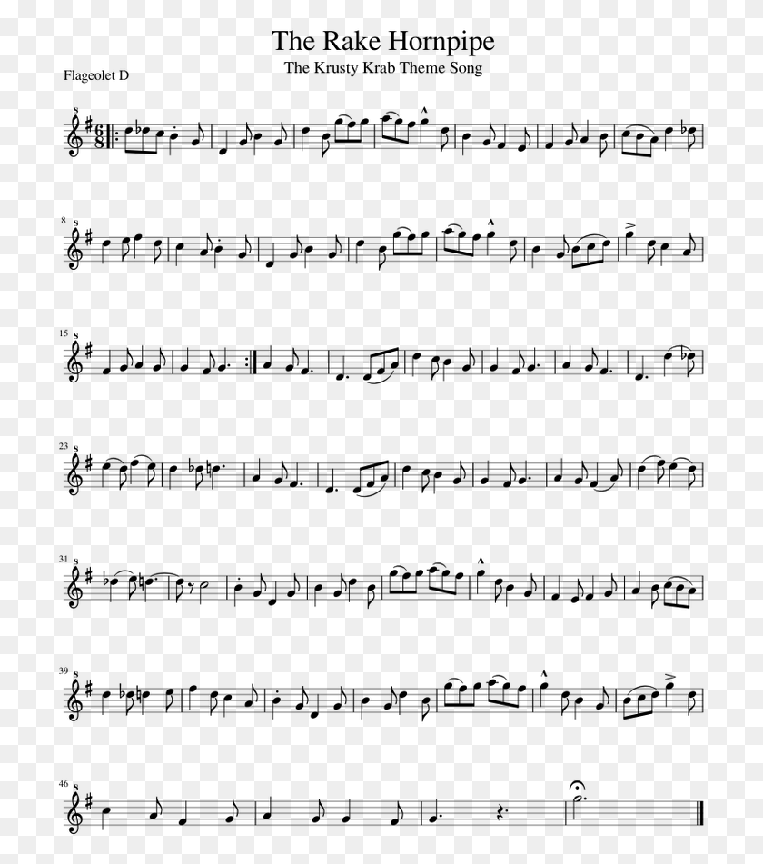 714x891 The Rake Hornpipe Sheet Music For Other Woodwinds We Don T Talk Anymore Trumpet, Gray, World Of Warcraft HD PNG Download