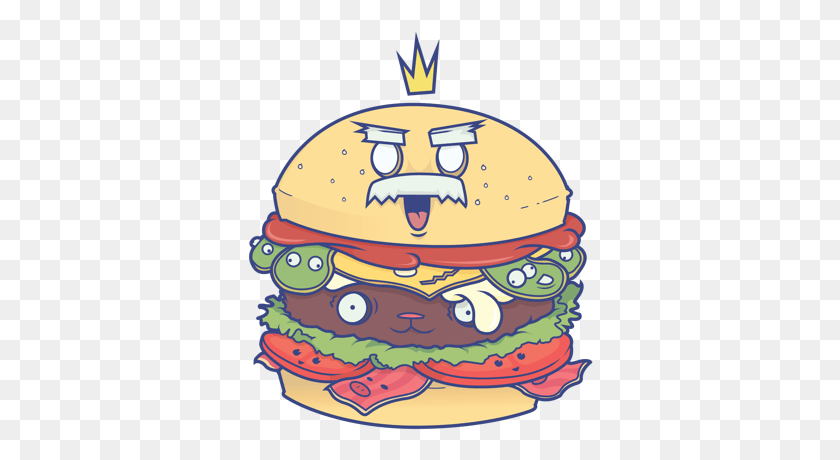 346x400 The Real Burger King By Skip Designers Via Behance Illustration, Burger, Food, Birthday Cake HD PNG Download