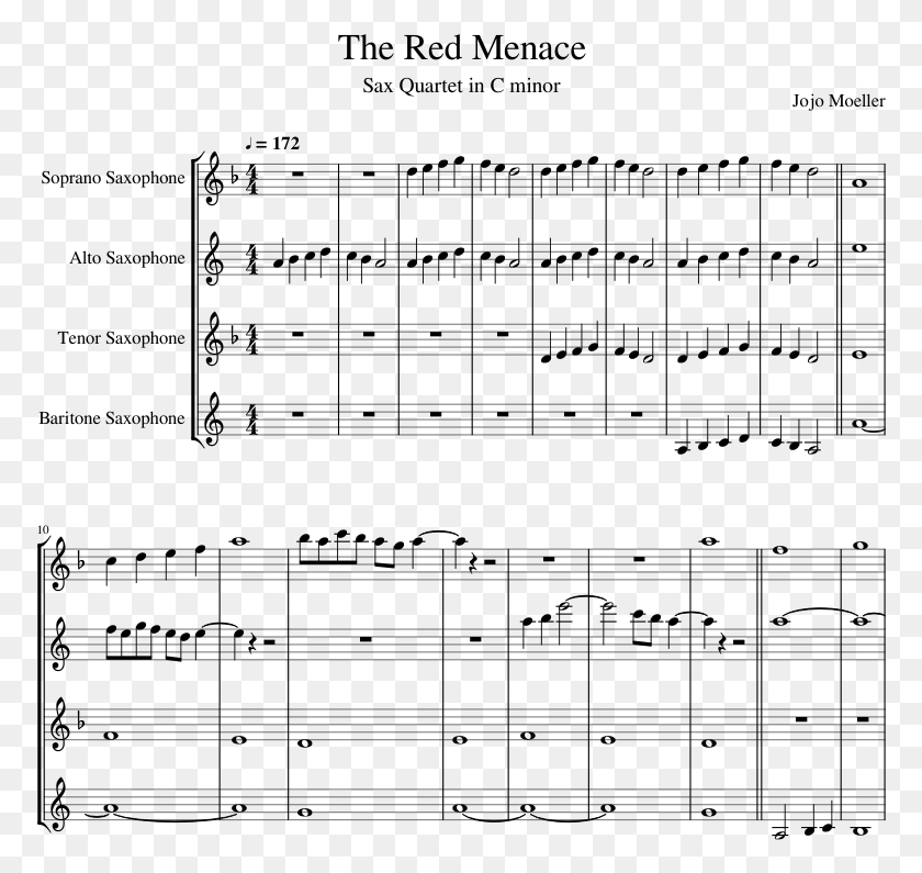 774x735 The Red Menace Sheet Music For Soprano Saxophone Alto World Revolving Saxophone, Gray, World Of Warcraft HD PNG Download