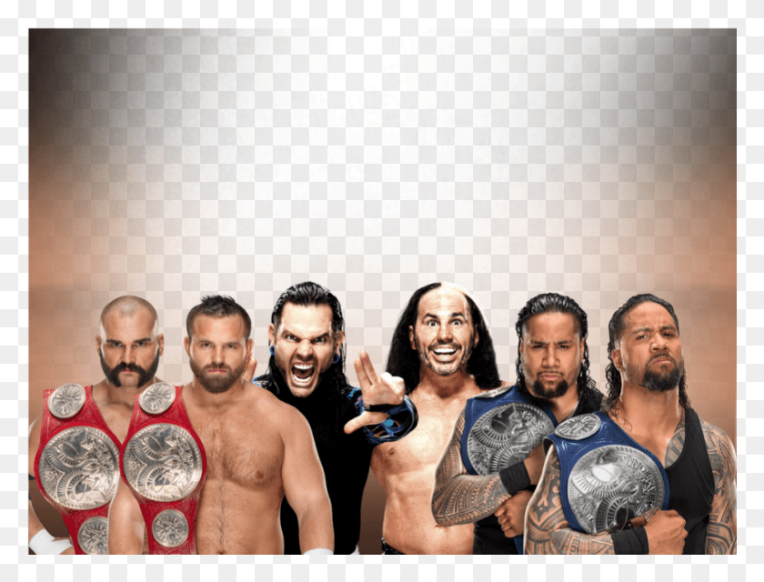931x693 Descargar Png The Revival Vs The Hardy Boys Vs The Usos Wwe Tag Team Wrestler, Skin, Person, Human Hd Png
