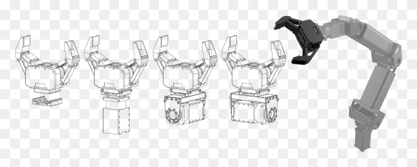 1057x376 The Robot Hand Can Be Quickly Mounted On Robotis Manipulator Sketch, Text, Plot, Electronics HD PNG Download