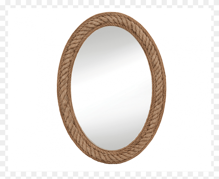 The Rope Mirror Features An Earthy Jute Rope Frame Mirror, Oval, Bracelet, Jewelry HD PNG Download