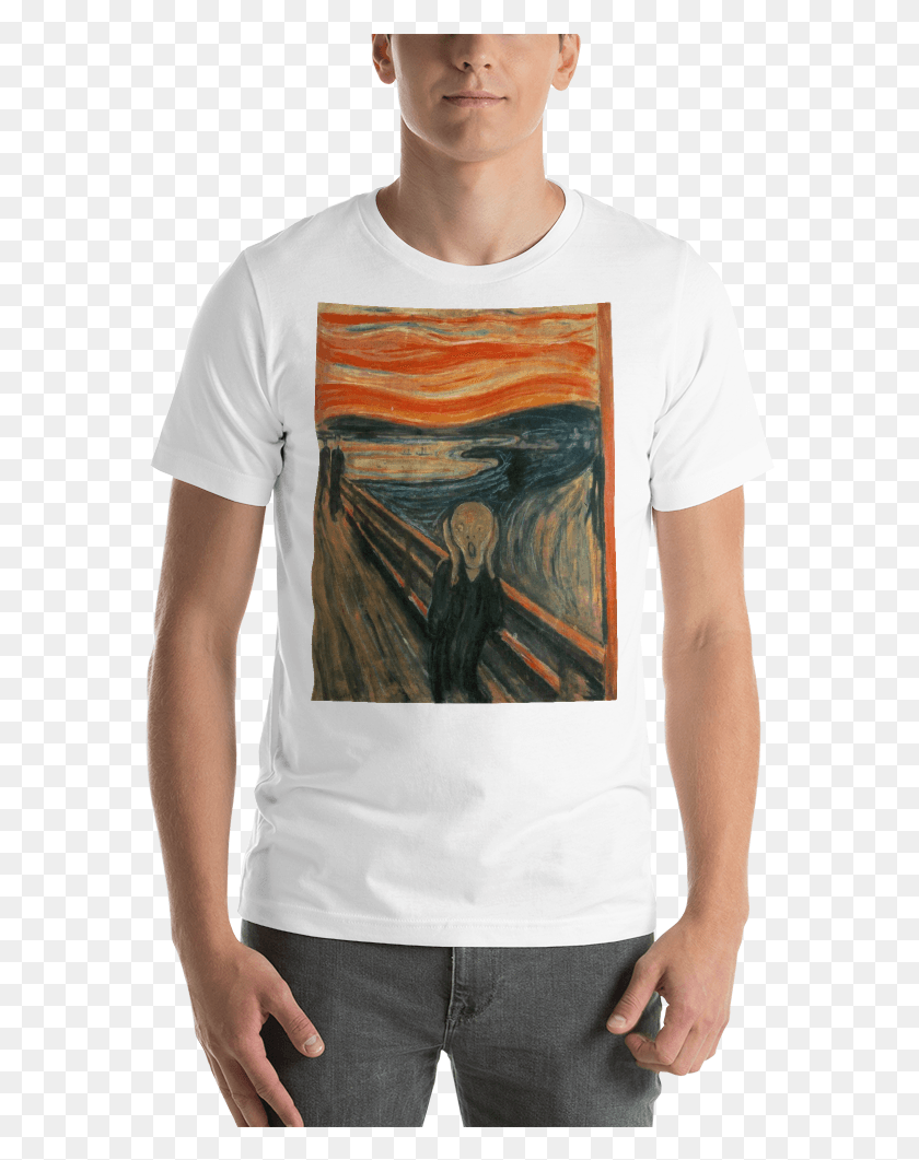 576x1001 The Scream Cotton Art Tee For Men T Shirt, Clothing, Apparel, T-shirt HD PNG Download